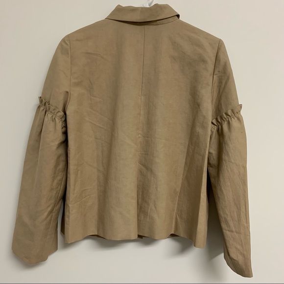 Lewit Tan Linen Blend Ruffle Jacket - Picture 4 of 15